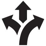 arrow pointing in mulitple directions